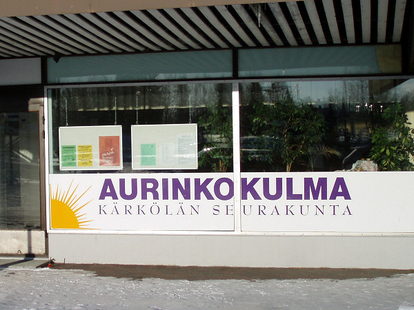 Aurinkokulma ulkoapäin kuvattuna