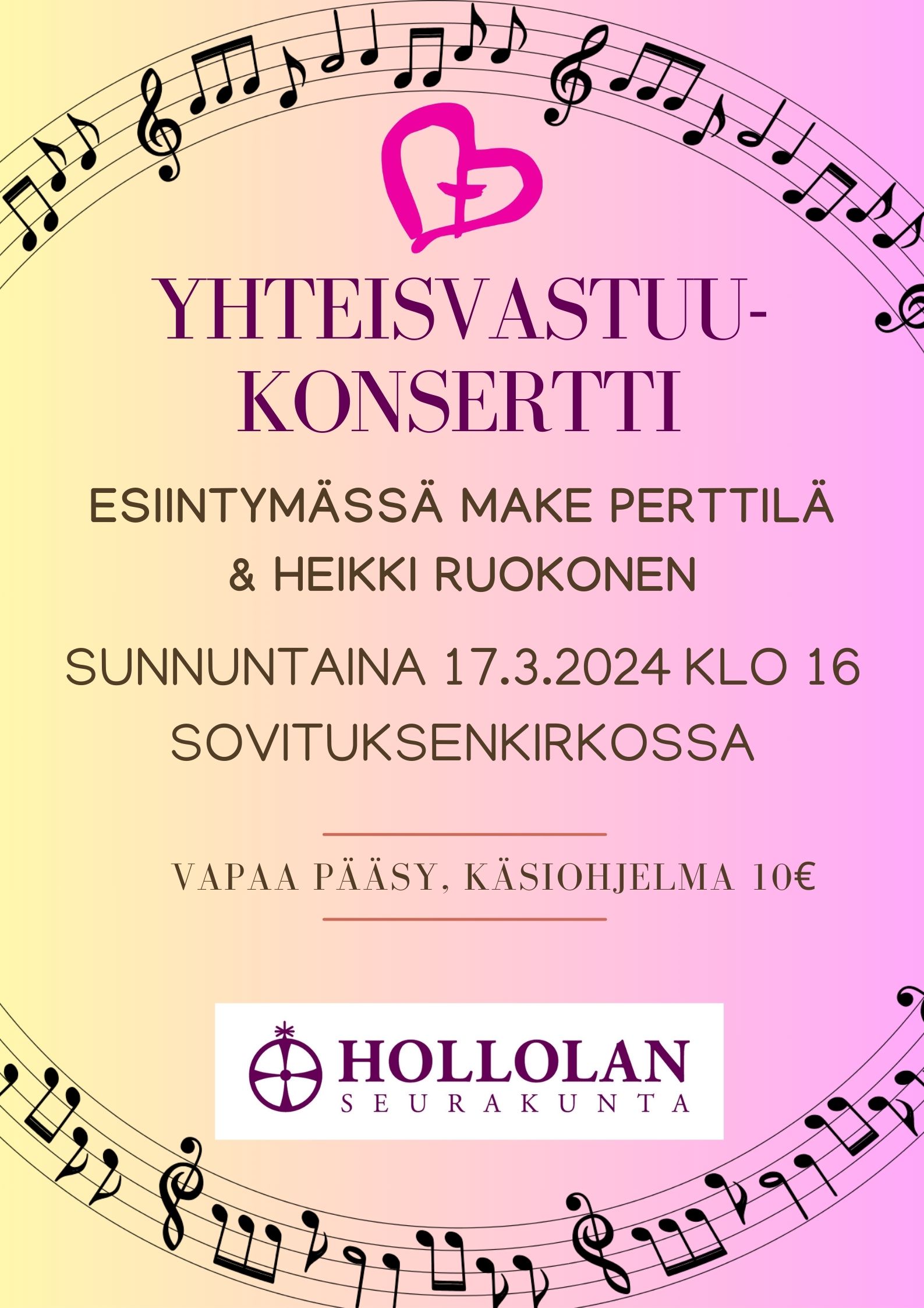 Make Perttilän ja Heikki Ruokosen Yv-konsertti yv-konsertin juliste