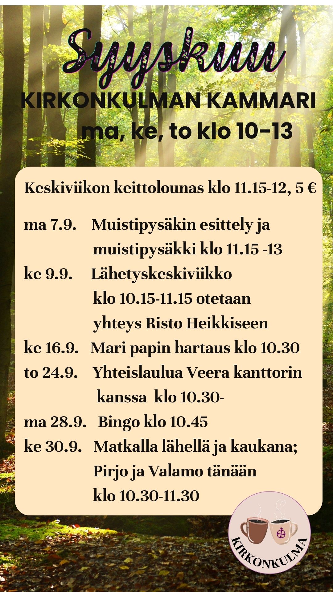 Kammarin syyskuun kalenteri