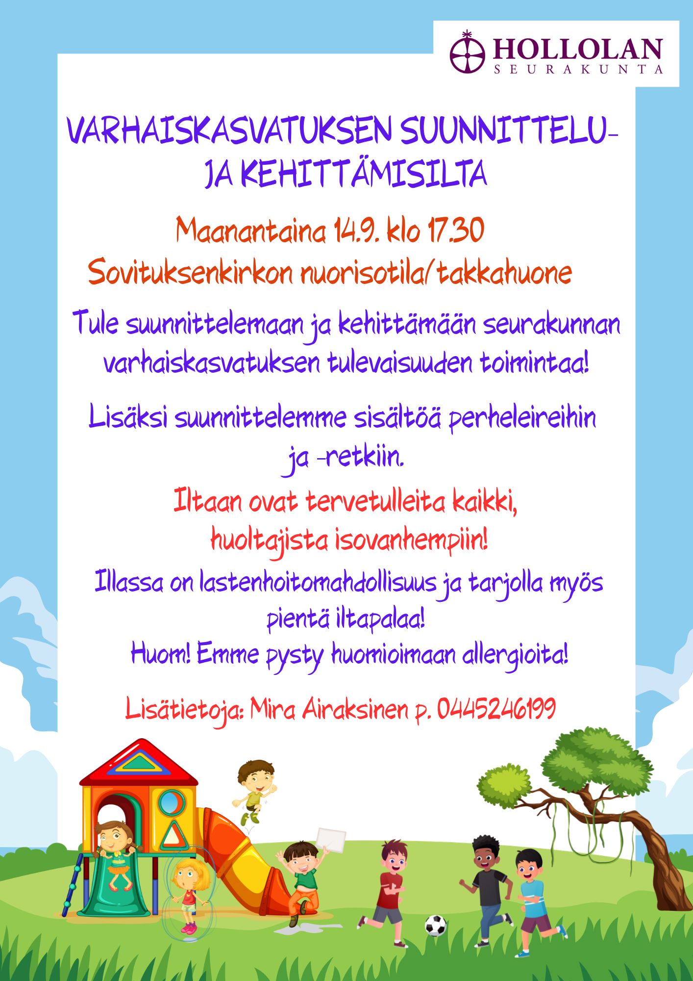 Varhaiskasvatuksen suunnittelu- ja kehittämisilta 14.9.